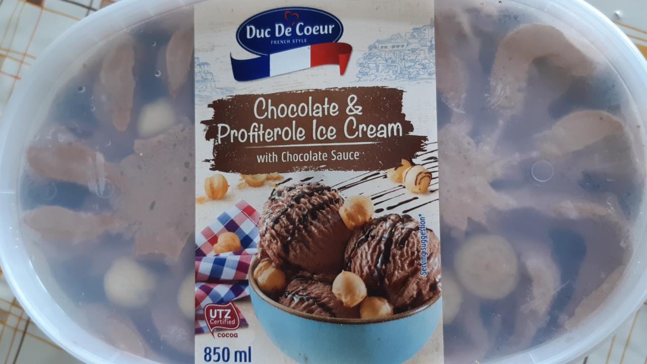 Fotografie - Chocolate & profiterole ice cream with chocolate sauce Duc De Coeur