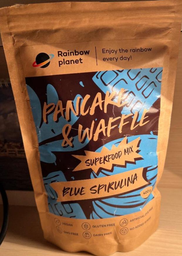 Fotografie - Pancake & Waffle Superfood Mix Blue Spirulina Rainbow planet
