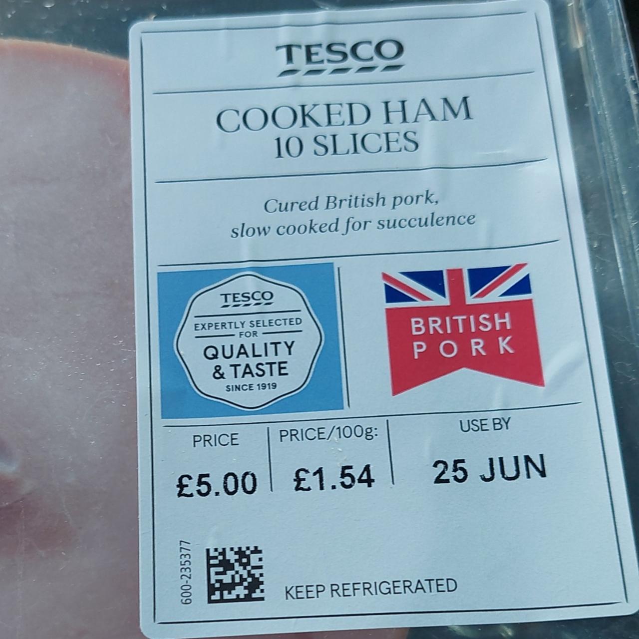 Fotografie - Cooked Ham 10 Slices Tesco