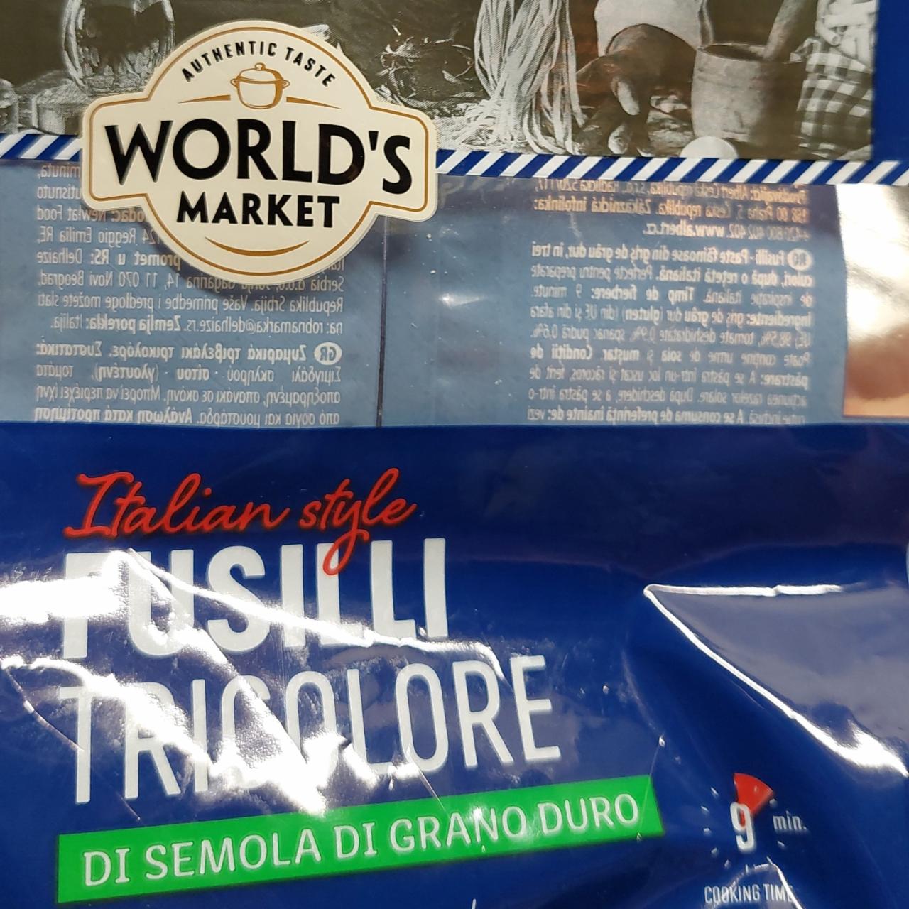 Fotografie - Italian style Fusilli Tricolore di semola di grano duro World's market