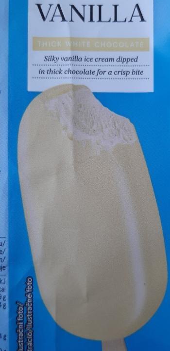 Fotografie - Mražený krém s rostlinným tukem vanilkový v bílé čokoládě Tesco