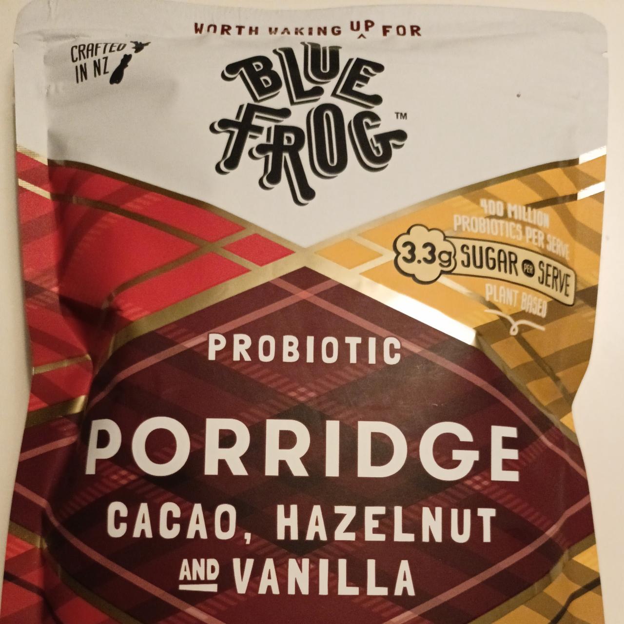 Fotografie - Probiotic Porridge cacao, hazelnut and vanilla Blue Frog