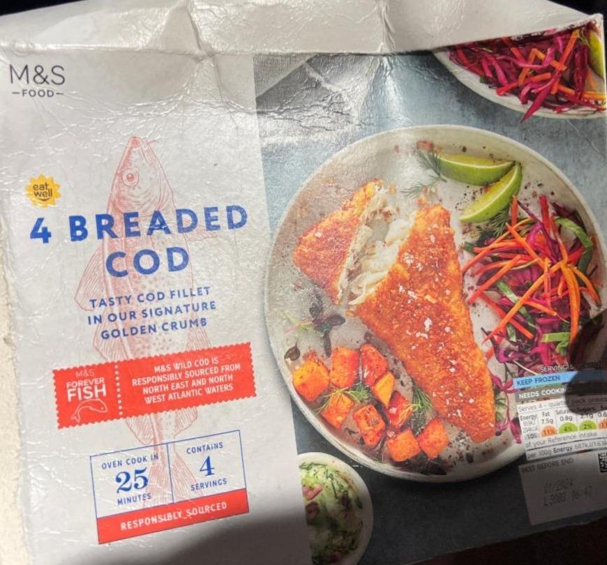 Fotografie - 4 Breaded cod M&S Food