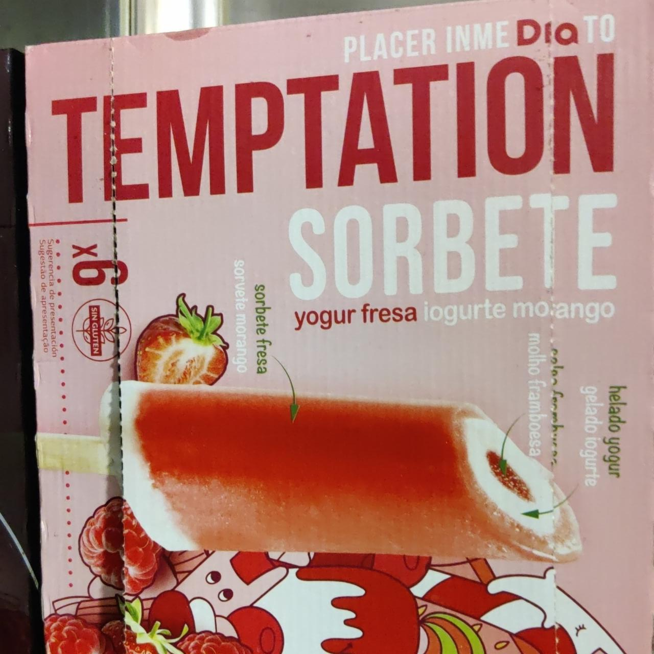 Fotografie - Temptation sorbete yogur fresa Dia