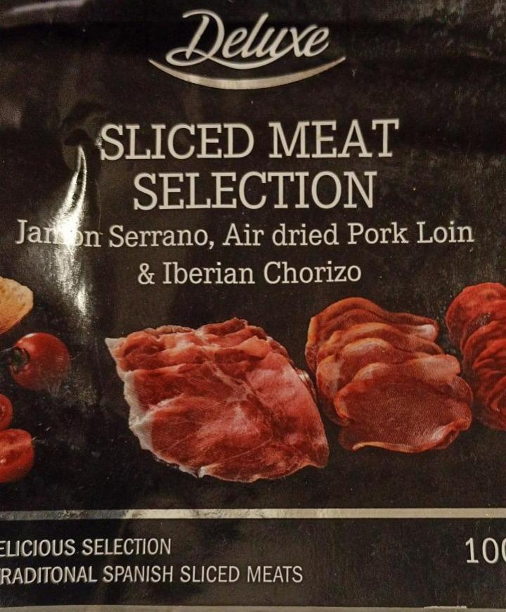 Fotografie - Sliced meat selection Jamin Serrano, air Fried Pork Loin & Iberia Chorizo Deluxe