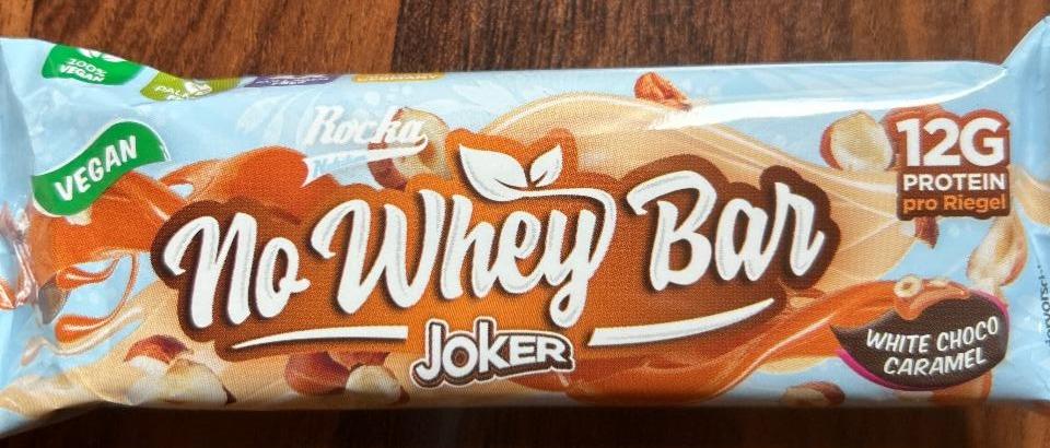 Fotografie - No Whey Bar Joker White Choco Caramel Rocka Nutrition