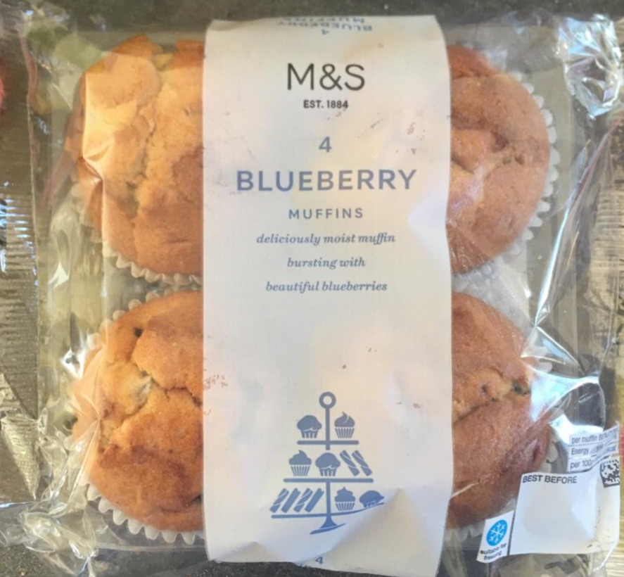 Fotografie - 4 Blueberry muffins M&S