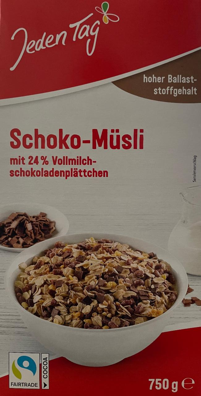Fotografie - Schoko-Müsli mit 24% Vollmilch schokoladenplätten Jeden Tag