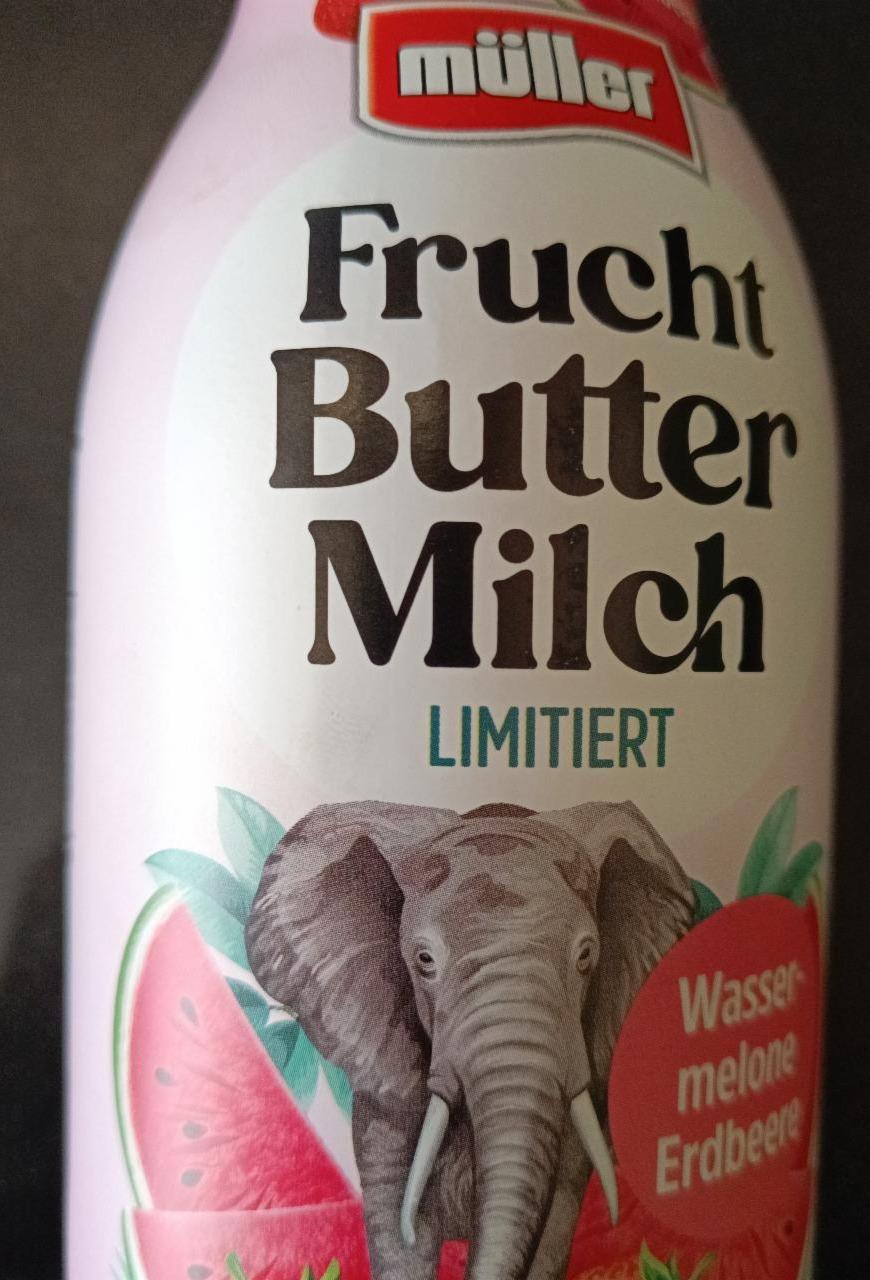 Fotografie - Frucht Butter Milch Wassermelone Erdbeere Müller