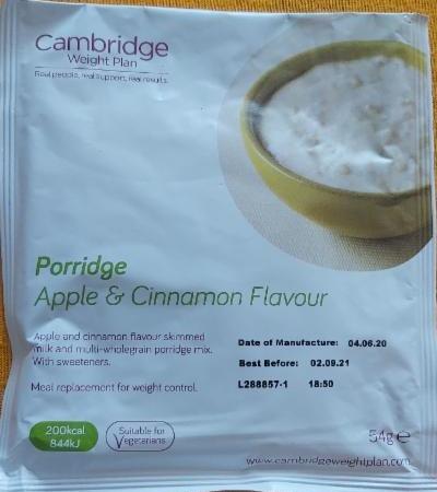 Fotografie - Porridge Apple & Cinnamon Cambridge Weight Plan
