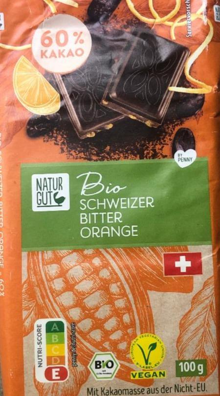 Fotografie - Bio schweizer bitter orange 60% kakao Natur Gut