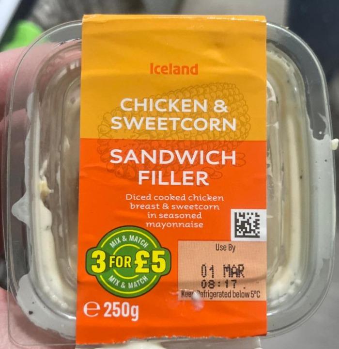 Fotografie - Chicken & Sweetcorn Sandwich Filler Iceland