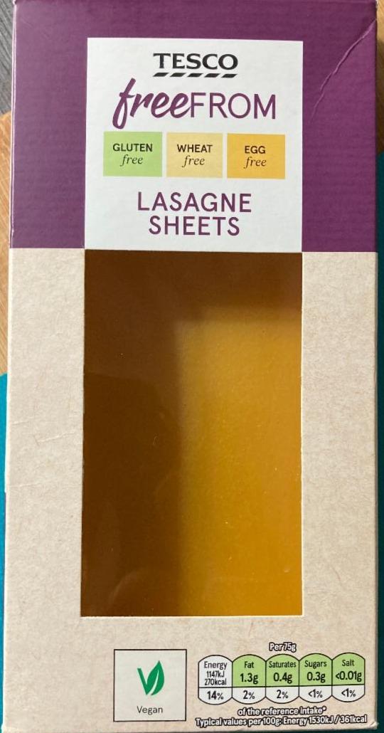 Fotografie - Lasagne sheets Tesco free From