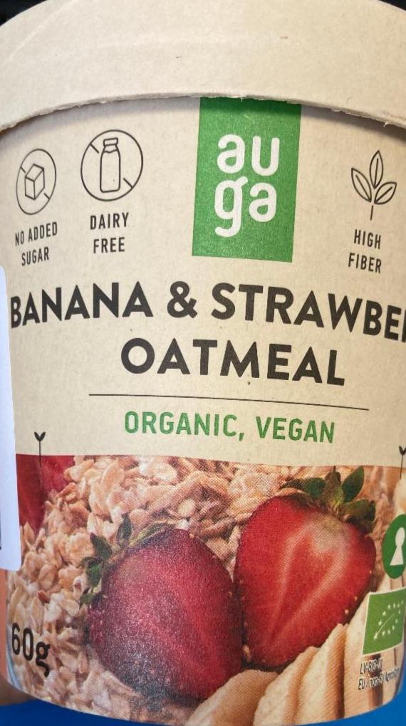 Fotografie - Organic Vegan Banana & Strawberry oatmeal Auga