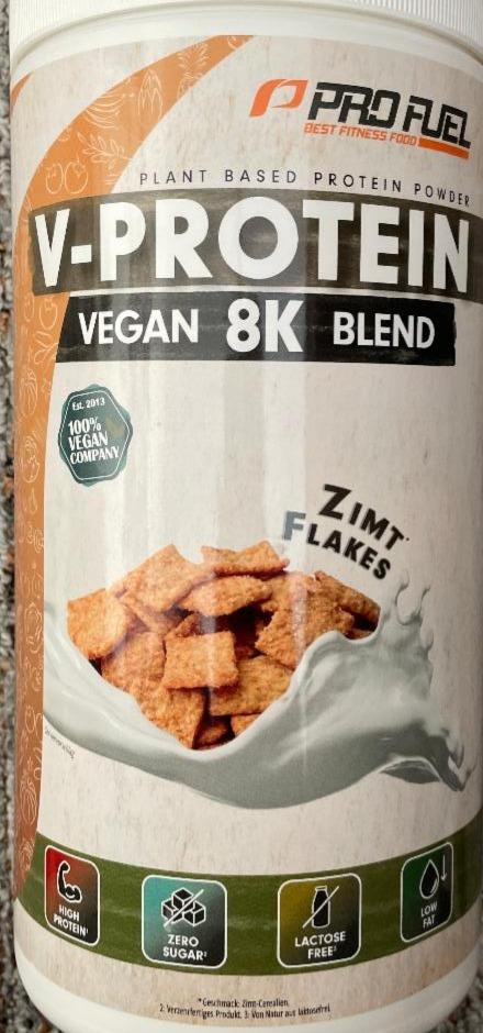 Fotografie - V-protein Vegan 8K blend Zimt flakes Pro Fuel