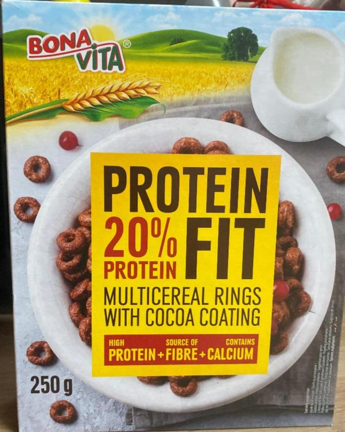 Fotografie - Protein Fit 20% protein multicereal rings with cocoa coating Bonavita