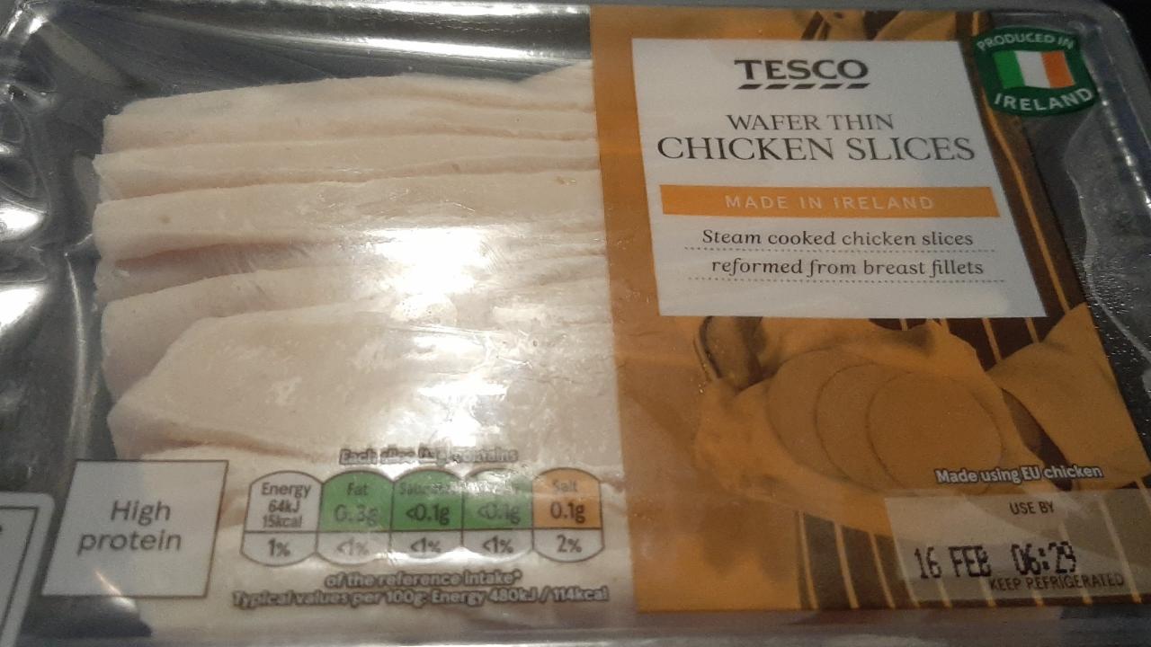 Fotografie - Wafer thin chicken slices Tesco