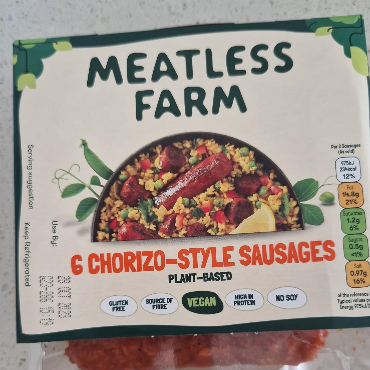 Fotografie - Chorizo-Style Sausages Meatless Farm
