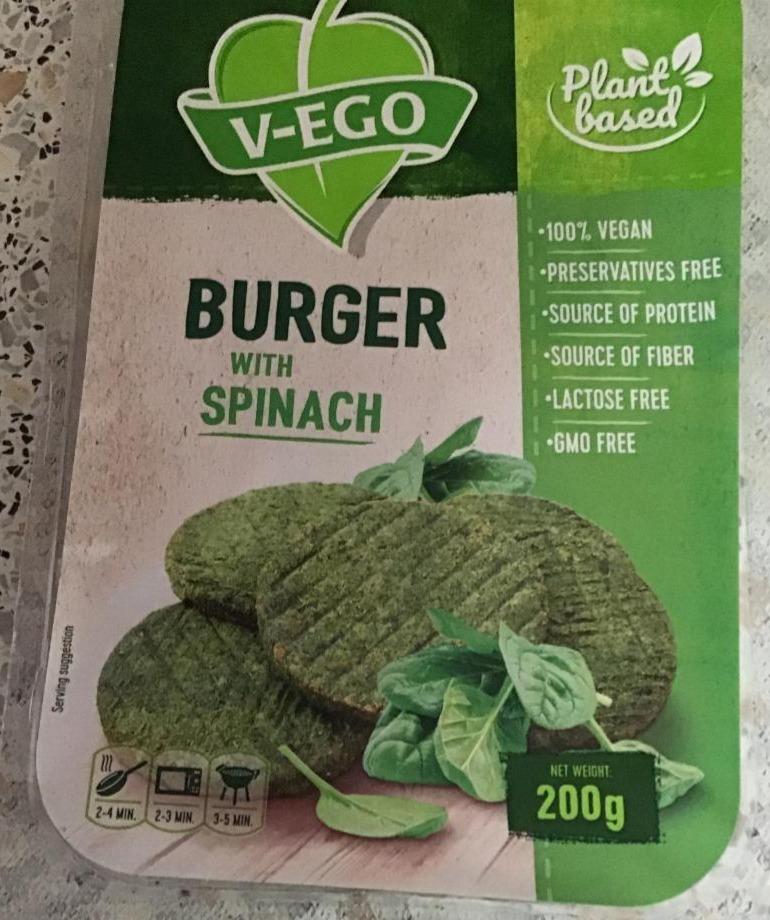 Fotografie - Vegan Burger with spinach V-ego
