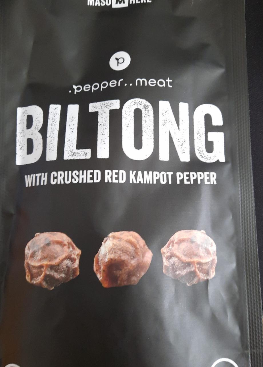 Fotografie - Biltong with crushed red kampot pepper Maso Here