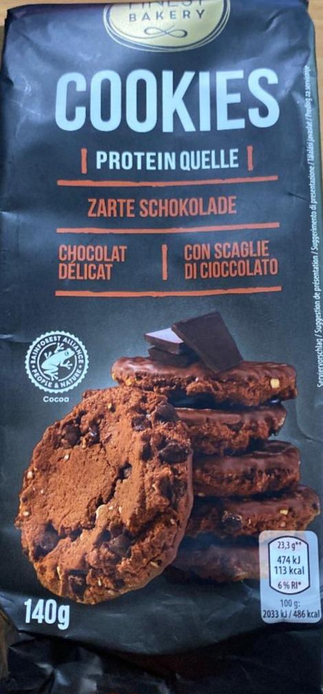 Fotografie - Cookies protein quelle zarte schokolade Finest Bakery