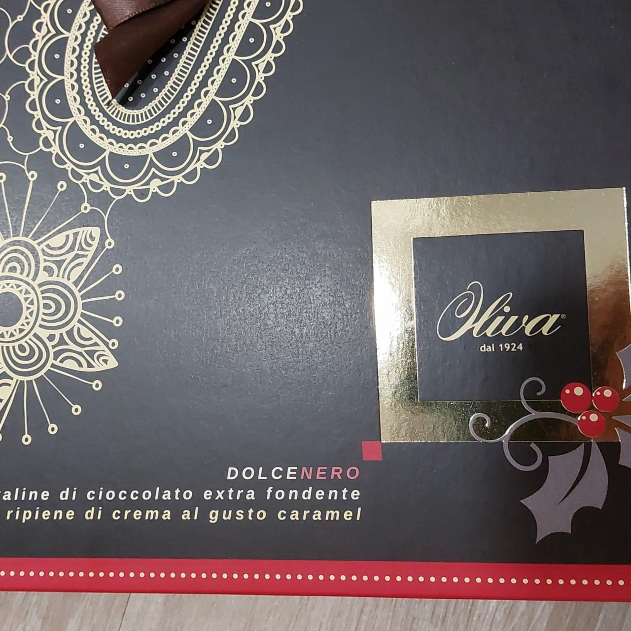 Fotografie - Praline di cioccolato extra fondente ripiene di crema al gusto caramel Oliva