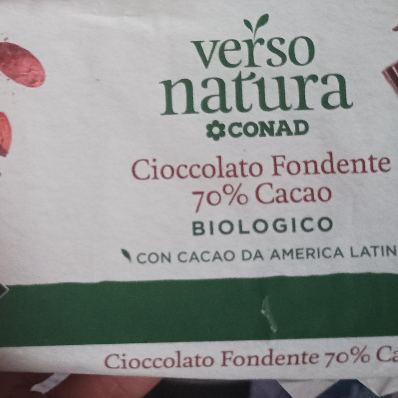 Fotografie - Cioccolato fondente 70% cacaco Verso natura Conad