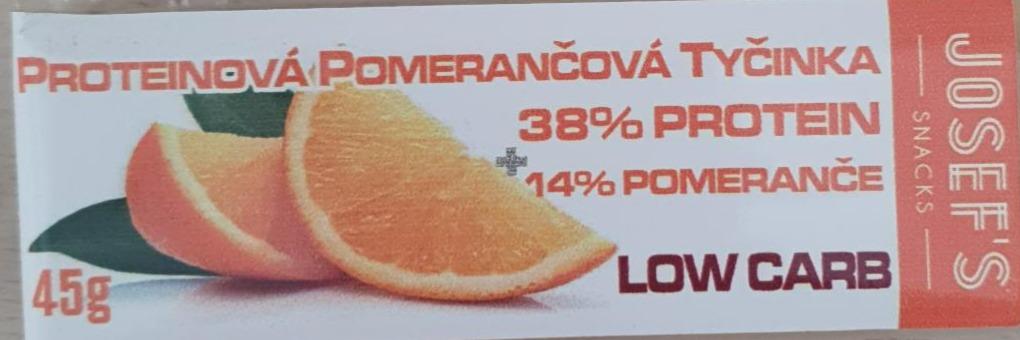 Fotografie - Low Carb Proteínová Pomerančová tyčinka Josef's snacks