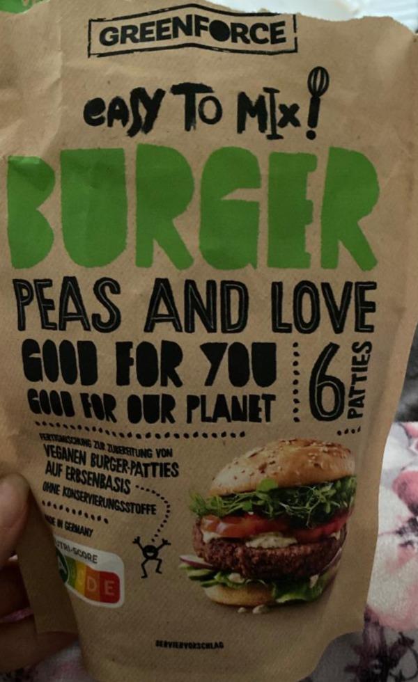 Fotografie - Easy to mix Burger Peas and Love Greenforce