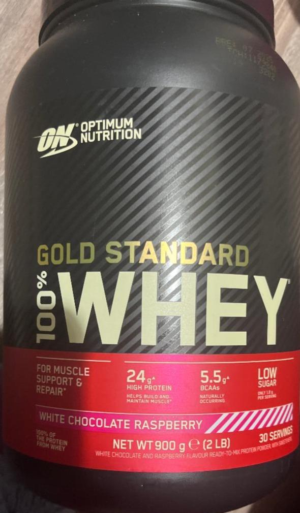 Fotografie - Gold Standard 100% Whey white chocolate raspberry Optimum Nutrition