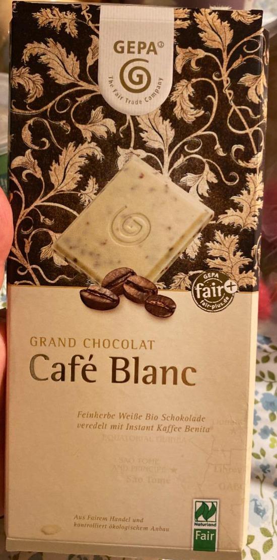 Fotografie - bílá čokoláda s kávou Gepa Café Blanc