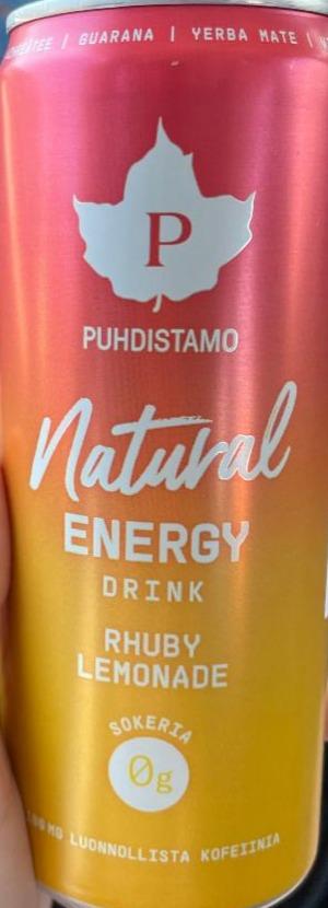 Fotografie - Natural energy drink Rhuby lemonade Puhdistamo