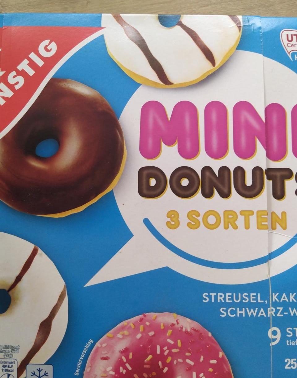 Fotografie - Mini Donuts 3 sorten kakaový Gut & Günstig
