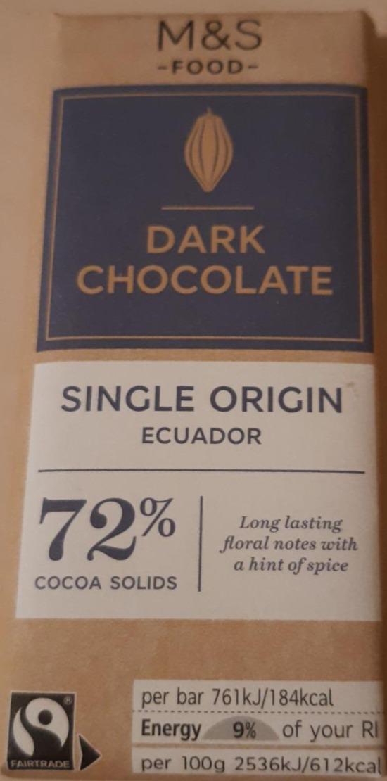 Fotografie - Dark chocolate Ecuador 72% Marks&Spencer