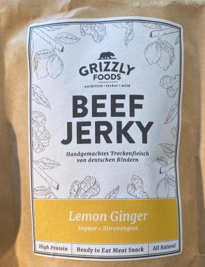Fotografie - Beef Jerky Lemon Ginger Grizzly foods