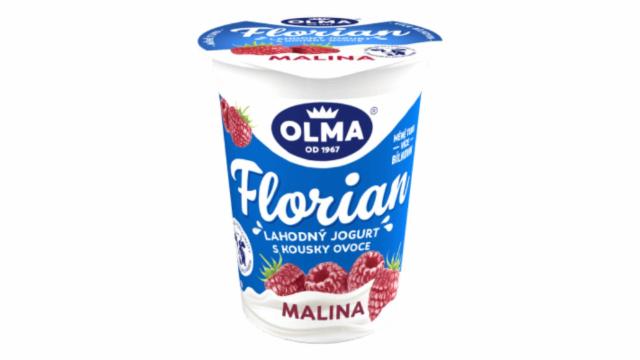 Fotografie - Florian lahodný jogurt s kousky ovoce malina Olma
