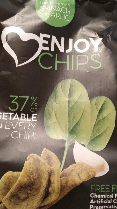 Fotografie - Potato chips spinach & garlic (se špenátem a česnekem) Enjoy