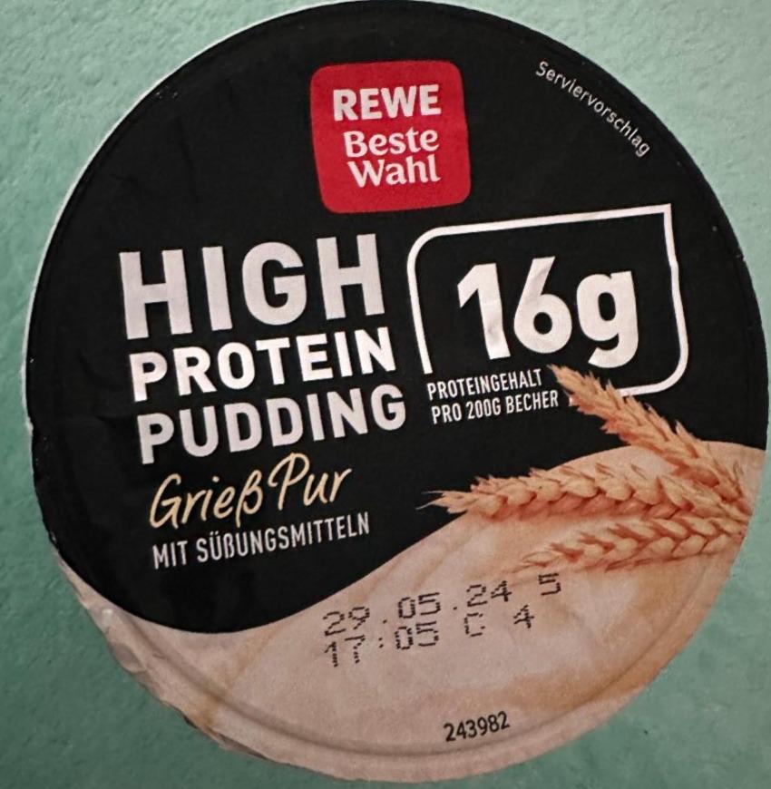 Fotografie - HIGH PROTEIN PUDDING Gries Pur Rewe beste wahl