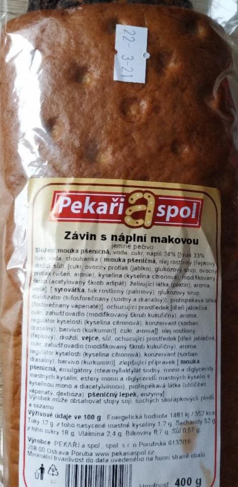 Fotografie - Závin s náplní makovou Pekaři a spol.
