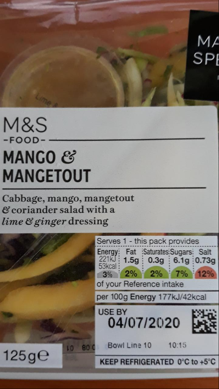 Fotografie - Mango, mangetout and coriander Salad Marks&Spencer