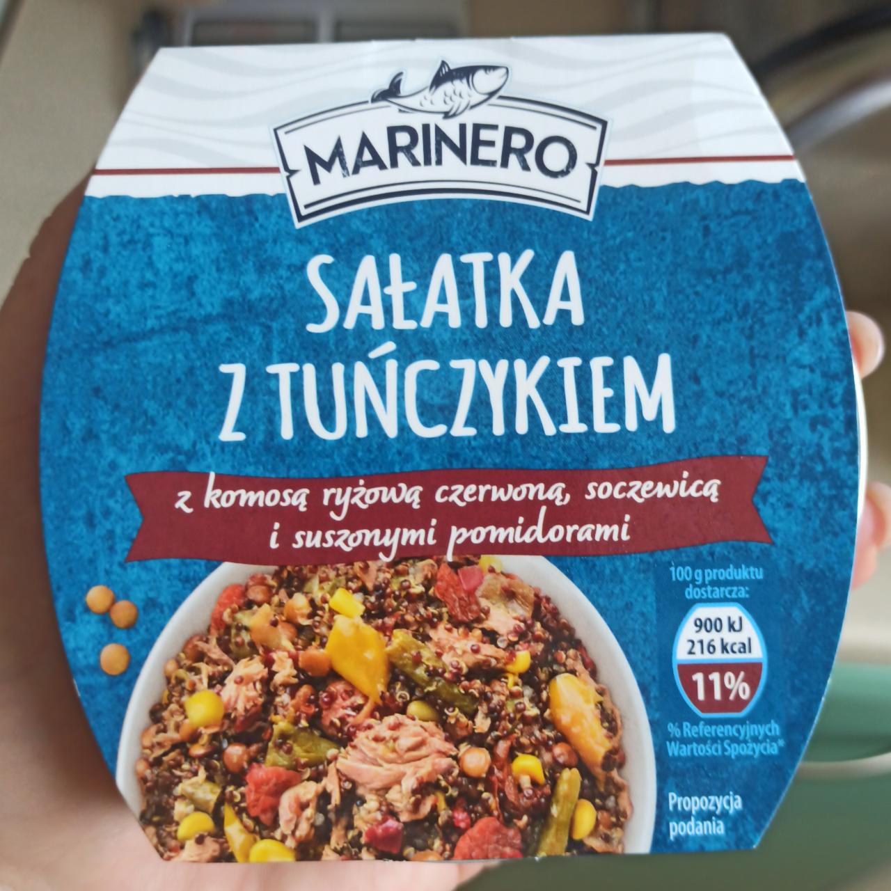 Fotografie - Salatka z tuńczykiem z komosa ryzowa czerwona, soczewica i suszonymi pomidorami Marinero