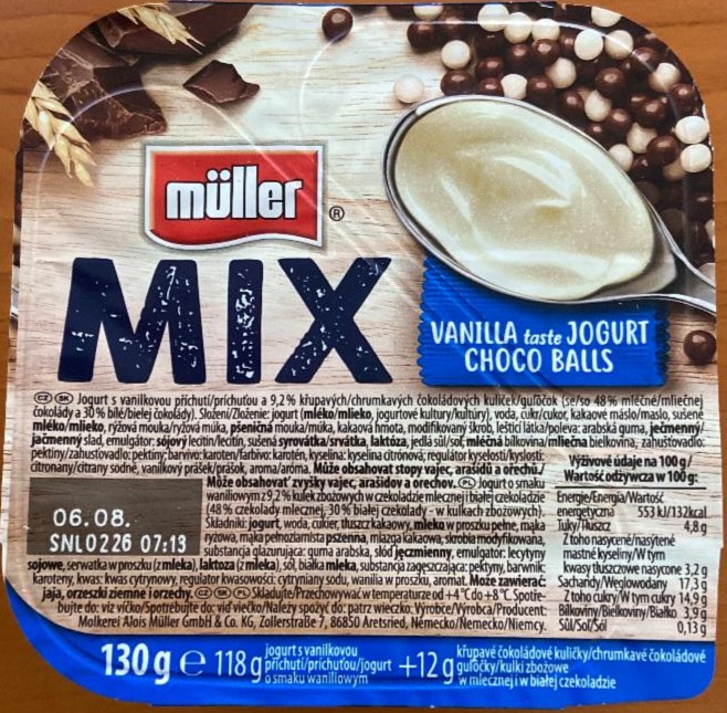 Fotografie - Mix vanilla taste jogurt choco balls Müller