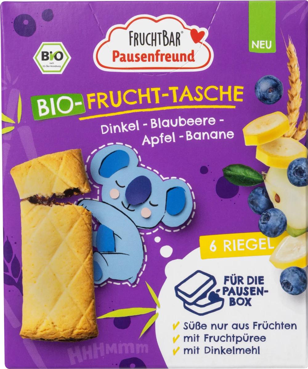 Fotografie - Pausenfreund Bio-Frucht-Tasche Dinkel-Blaubeere-Apfel-Banane FruchtBar