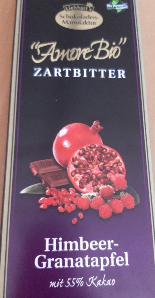 Fotografie - Bio Hořká čokoláda s malinami a granátovým jablkem Liebhart´s