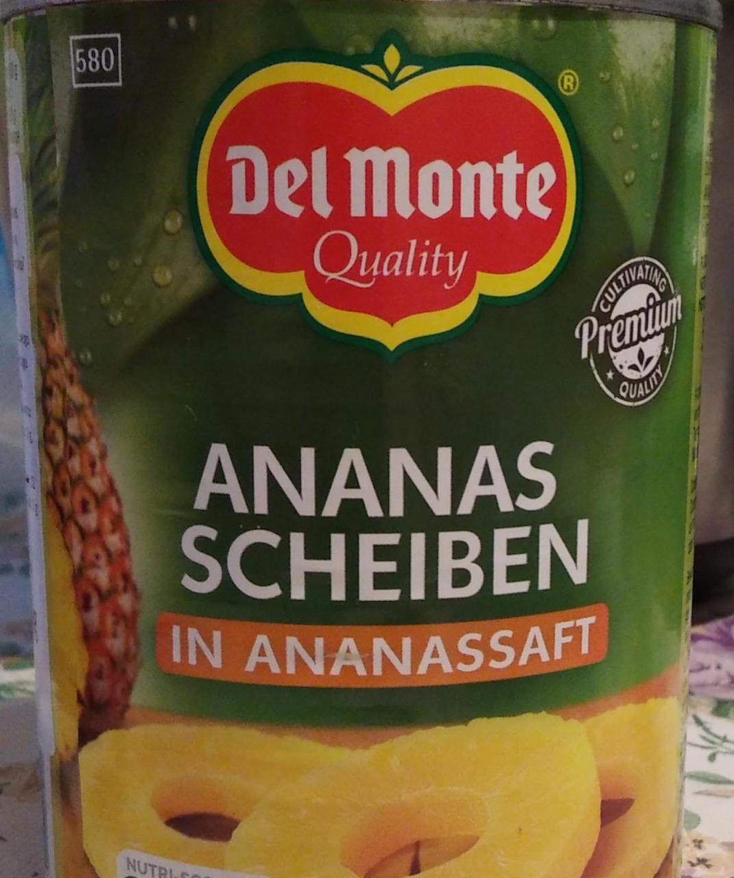 Fotografie - Ananas scheiben in ananassaft Del Monte Quality