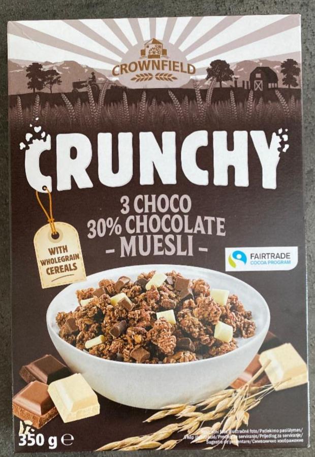 Fotografie - Crunchy 3 choco 30% chocolate muesli Crownfield