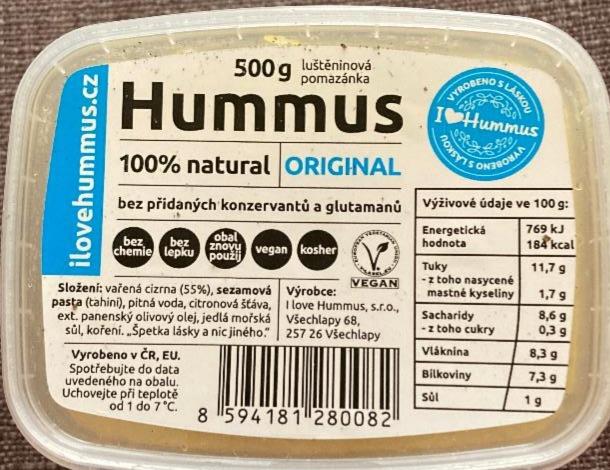 Fotografie - Hummus 100% natural Original I love Hummus