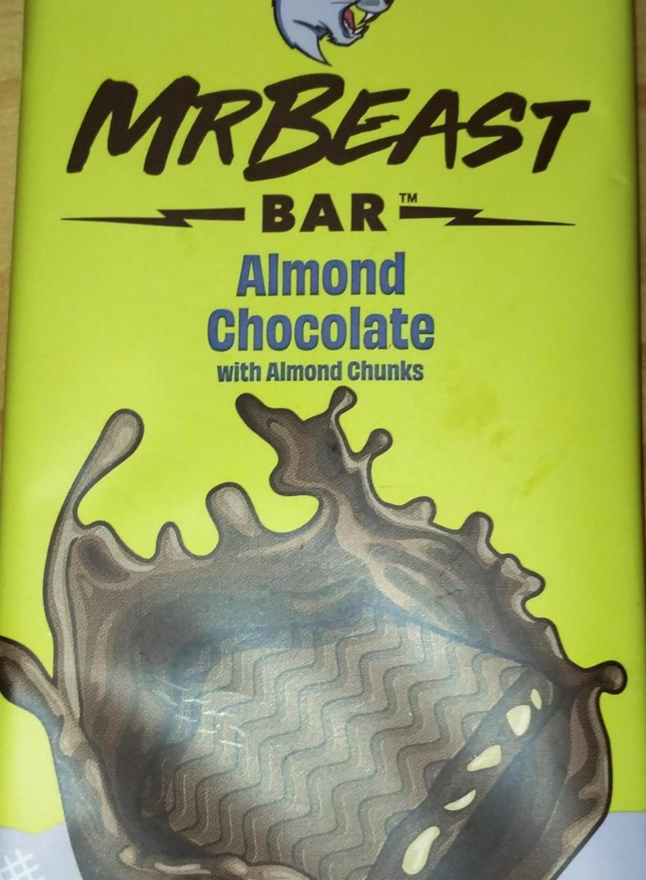 Fotografie - Almond Chocolate with Almond Chunks Bar MrBeast