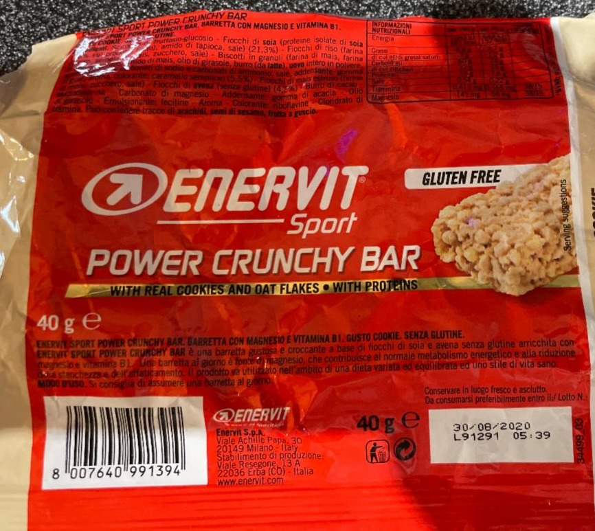 Fotografie - Power Crunchy Bar Cookie flavour Enervit