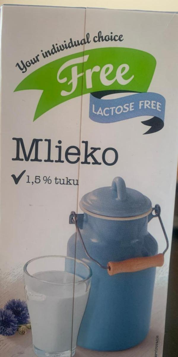 Fotografie - Free lactose free Mlieko 1,5% tuku Billa